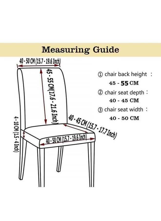 Styleys Styleys Jacquard Chair Cover Stretch Removable Washable Dining Chair Cover Protector Seat Slipcover (Pack of 4, Chocolate, JDMC7)  - Image 3