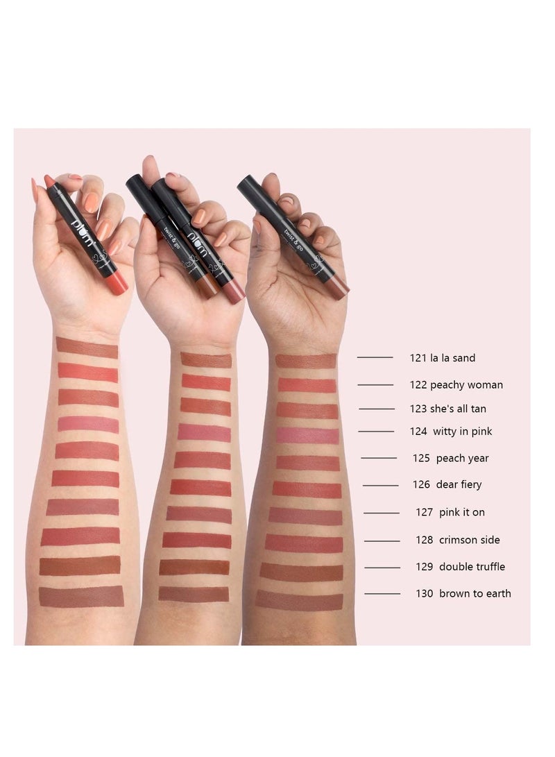 Plum Lipstick Ceramides   Hyaluronic Acid   Airbrushed Finish  Long Lasting  100% Vegan and Cruelty Free   130 Warm Earthy Brown - Image 4
