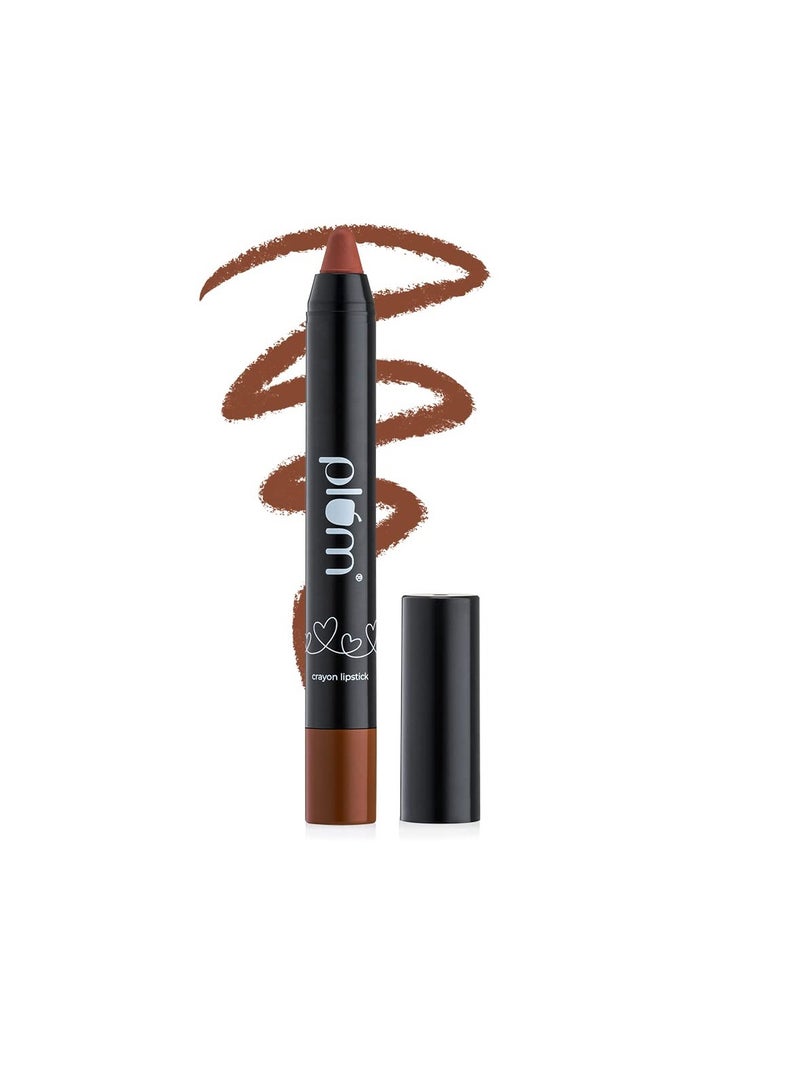 Plum Lipstick Ceramides   Hyaluronic Acid   Airbrushed Finish  Long Lasting  100% Vegan and Cruelty Free   130 Warm Earthy Brown - Image 1