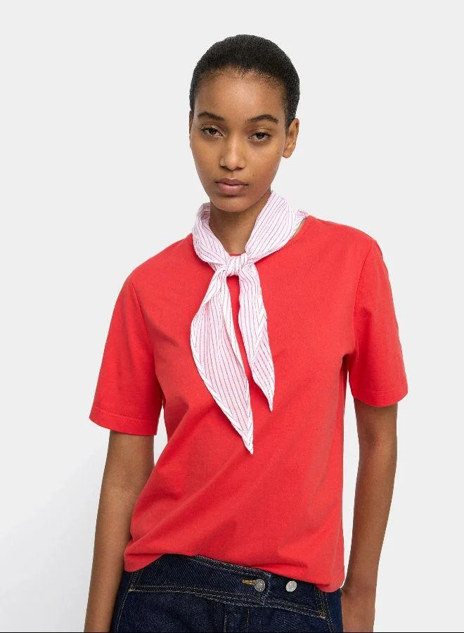 بارفوا قميص قطني مع وشاح