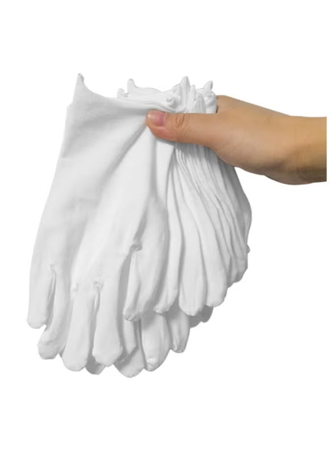 12 pair Stretchable Lining Gloves Set White - Image 1