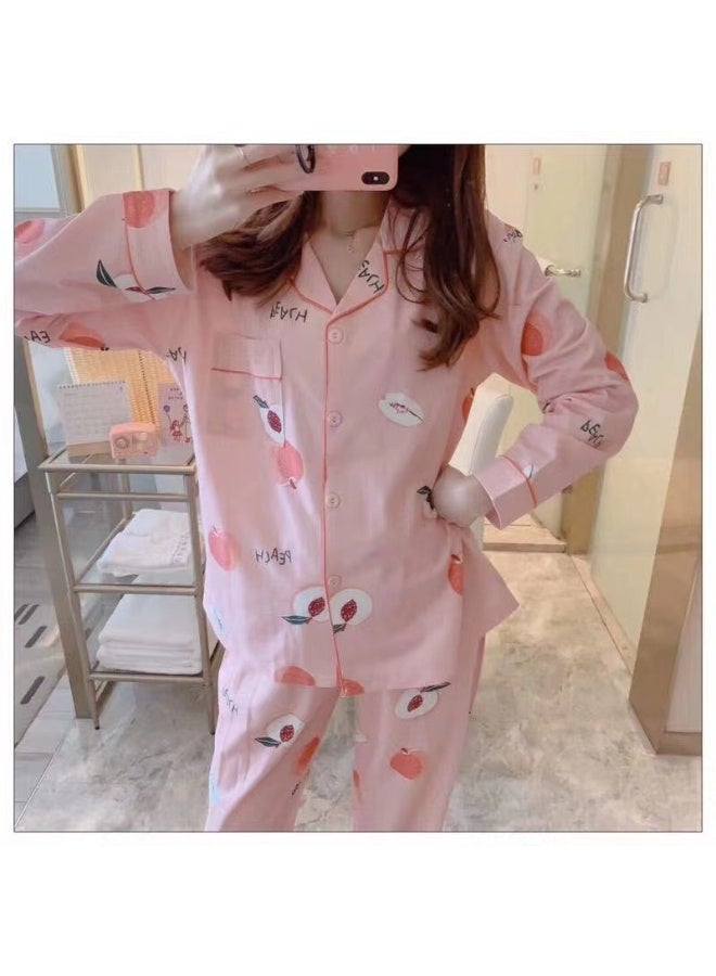 2025 New Korean Style Long Sleeve Pajama Set