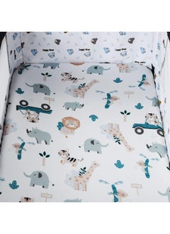 Tontukatu Pack n Play Sheet Stretchy Fitted Portable Mini Crib Sheets Set 3 Pack, Playard Sheets Convertible Playard Mattress Cover, Ultra Soft Jersey Material, Elephant Tiger, Fox & Grey  - Image 3