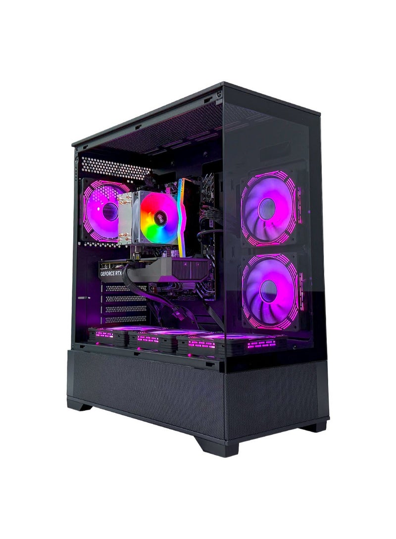 Game Sekret Rook IX Gaming PC - Intel Core i5-12400F Processor | AMD Radeon RX 580 8GB GPU | 16GB DDR4 RAM | 500GB M.2 NVMe SSD | Air Cooler | H610 MOBO | 500W 80+ PSU | WiFi/BT/Windows 11 Pro | Game Sekret Desktop Computer Black - Image 1