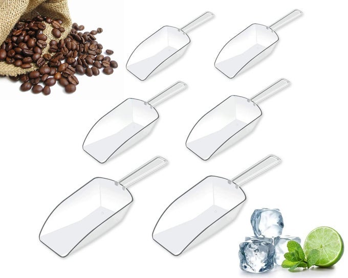DS DISTINCTIVE STYLE KITCHEN SCOOPS SET 6 CLEAR PLASTIC SCOOPS WITH 3 SIZES