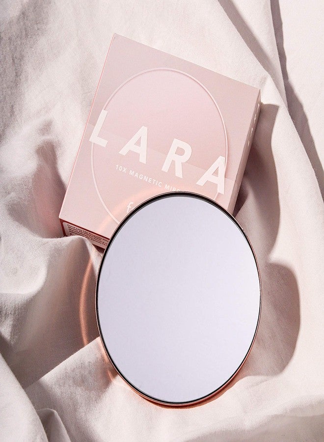 Fancii Lara Detachable 10X Magnifying Mirror, Magnetic Attachment - Compatible Vera Vanity Mirrors (not Included) - Lara (Rose Gold) FC-VOMA10XR - Image 2