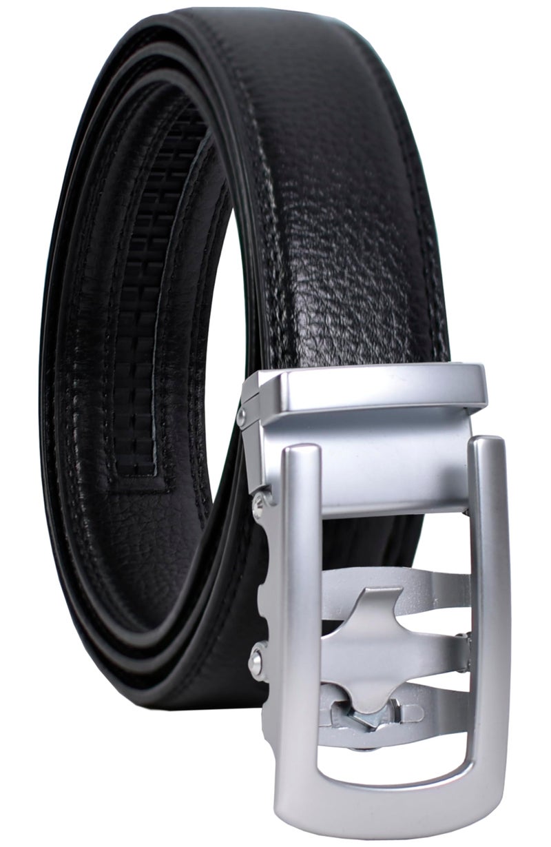 NAPA HIDE Men's Genuine Leather Belt for Men| Premium Auto-Lock Buckle | Adjustable up to 48” | Formal & Casual Wear | Micro-Adjust Fit | Stylish Gift Box Included (PREMIUM BLACK1) - Image 2
