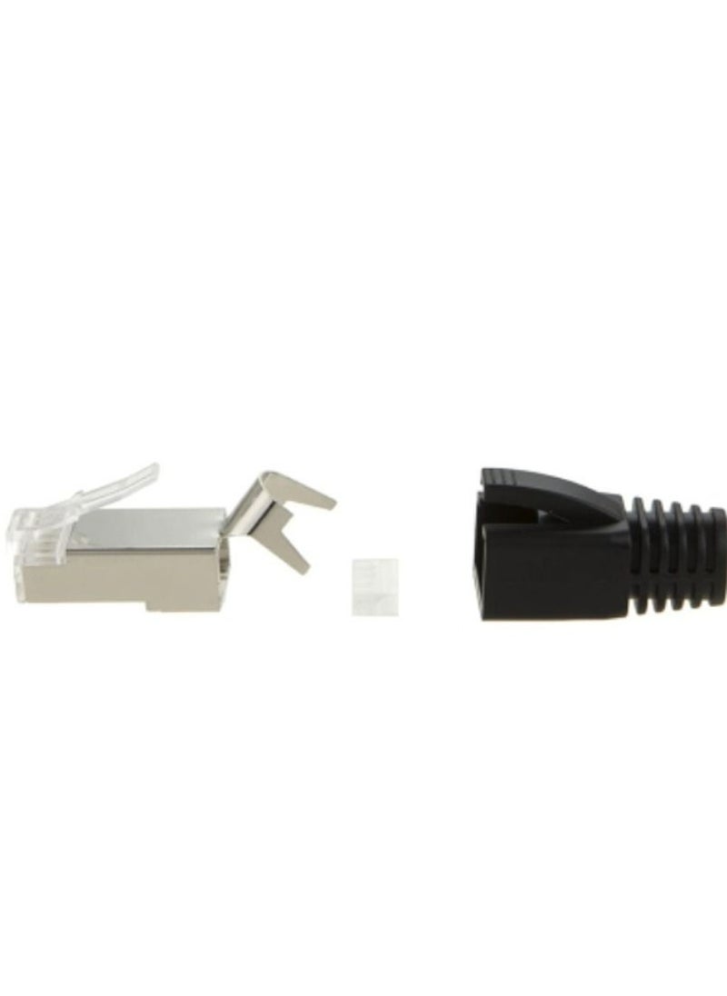 Generic - CAT7 SFTP Shielded Connector 8 Pin CAT 7 RJ45 Connector CAT7 Modular Plug Gold Plated 50U - Image 1