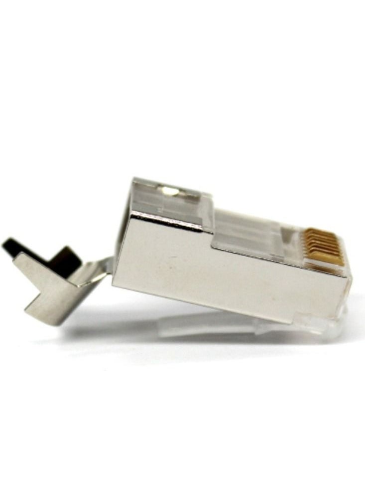 Generic - CAT7 SFTP Shielded Connector 8 Pin CAT 7 RJ45 Connector CAT7 Modular Plug Gold Plated 50U - Image 1