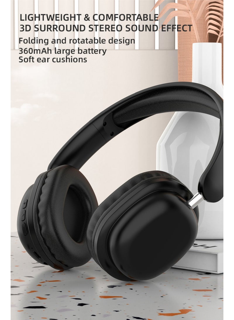 Rock Pow Bluetooth Over Ear Headphones Foldable and Rotatable Wireless Wired Headset with Microphone for Cell PhoneLaptop1 Bluetooth 5.3v Hi-Res Sound Comfortable Fit - Image 3