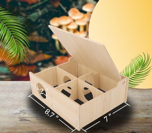 kcrygogo Hamster and Mouse Wooden Tunnel Cage Secret Peep Shed and Explore Hideout Flip Cover Design Hamster Play Tunnel - Image 3