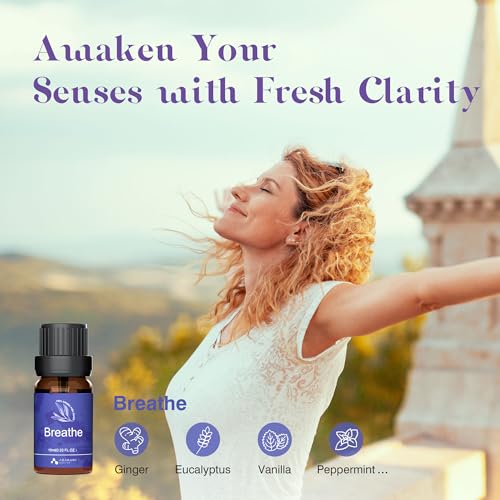 ASAKUKI Essential Oils, Essential Oil Blends Set for Diffusers, Humidifiers, Candle Making, Aromatherapy-Breathe, Uplift, Sensual, Rest, Unwind, Balance, 6 * 10ml - Image 2