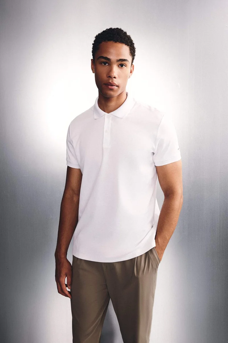 ديفاكتو Slim Fit Pique Sports Polo T-Shirt