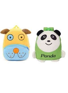 Blue Tree blue tree Kids School Bag Soft Plush Backpack Cartoon Bags Mini Travel Bag for for Girls Boys Toddler Baby Cute Dog & Green Panda  - Image 1