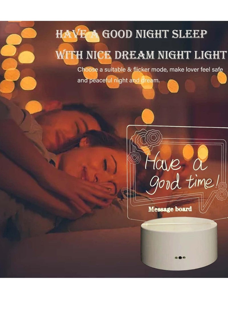 SYOSI شخصية DIY لوحة الرسائل ضوء الليل USB بالطاقة مصباح طاولة مع قلم قابل للمسح والتحكم عن بعد غرفة المكتب سطح المكتب هدايا الديكور لذكرى الزفاف وأعياد الميلاد للبالغين والأطفال  - Image 2