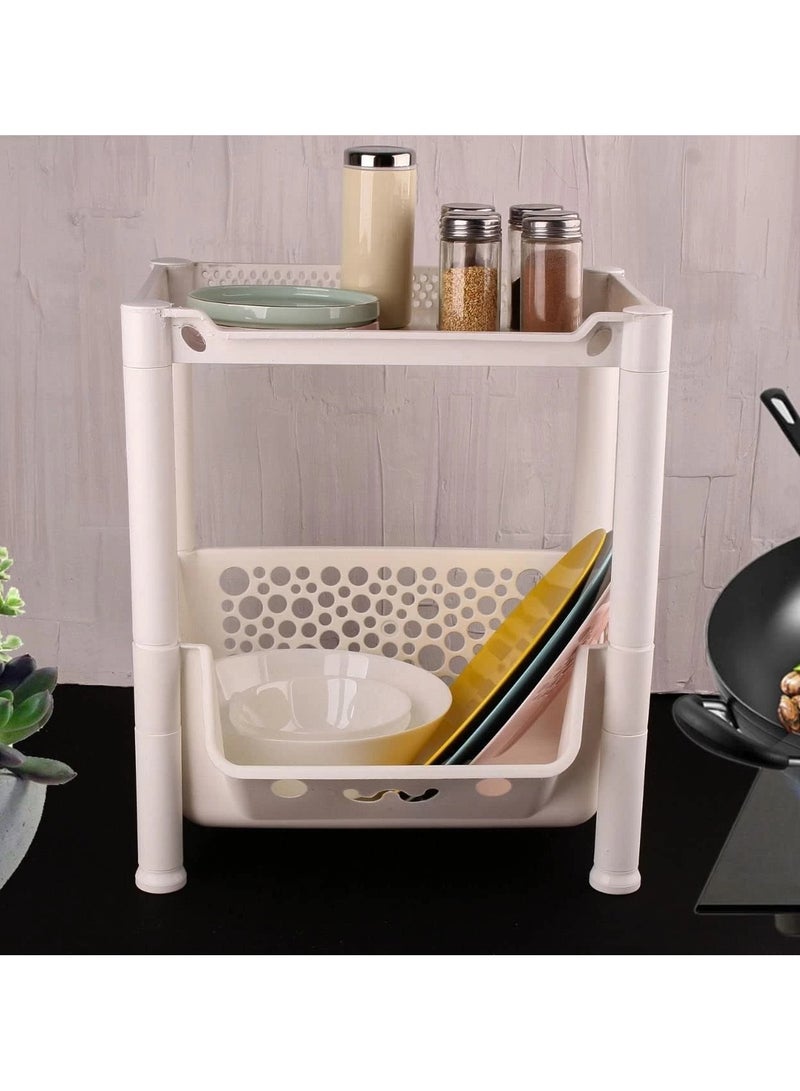 Plastic Kitchen Storage Rack - 2 Layers - Image 3
