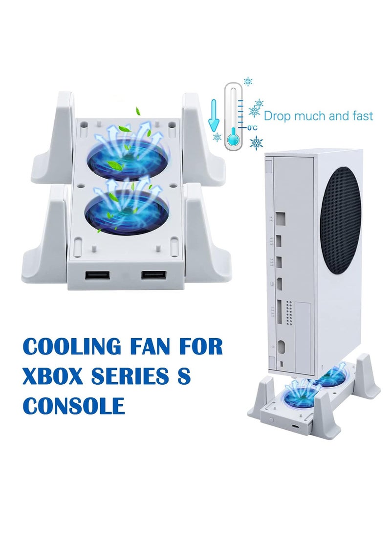 Cooling Fan Tower Stand for Xbox Series S Console, 3 Levels Adjustable Fan Speed, with Type-C Power In, USB Charging and Data Transfer Ports - Image 2