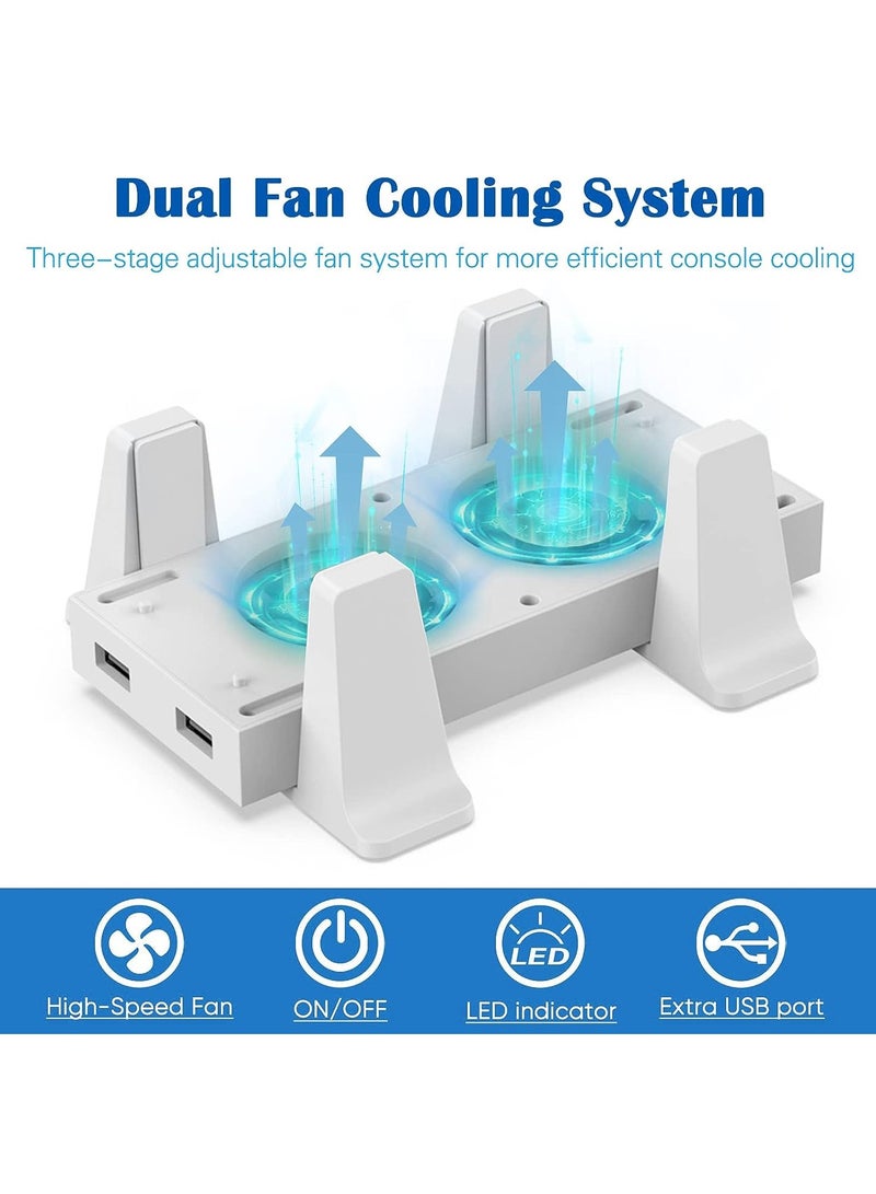 Cooling Fan Tower Stand for Xbox Series S Console, 3 Levels Adjustable Fan Speed, with Type-C Power In, USB Charging and Data Transfer Ports - Image 3