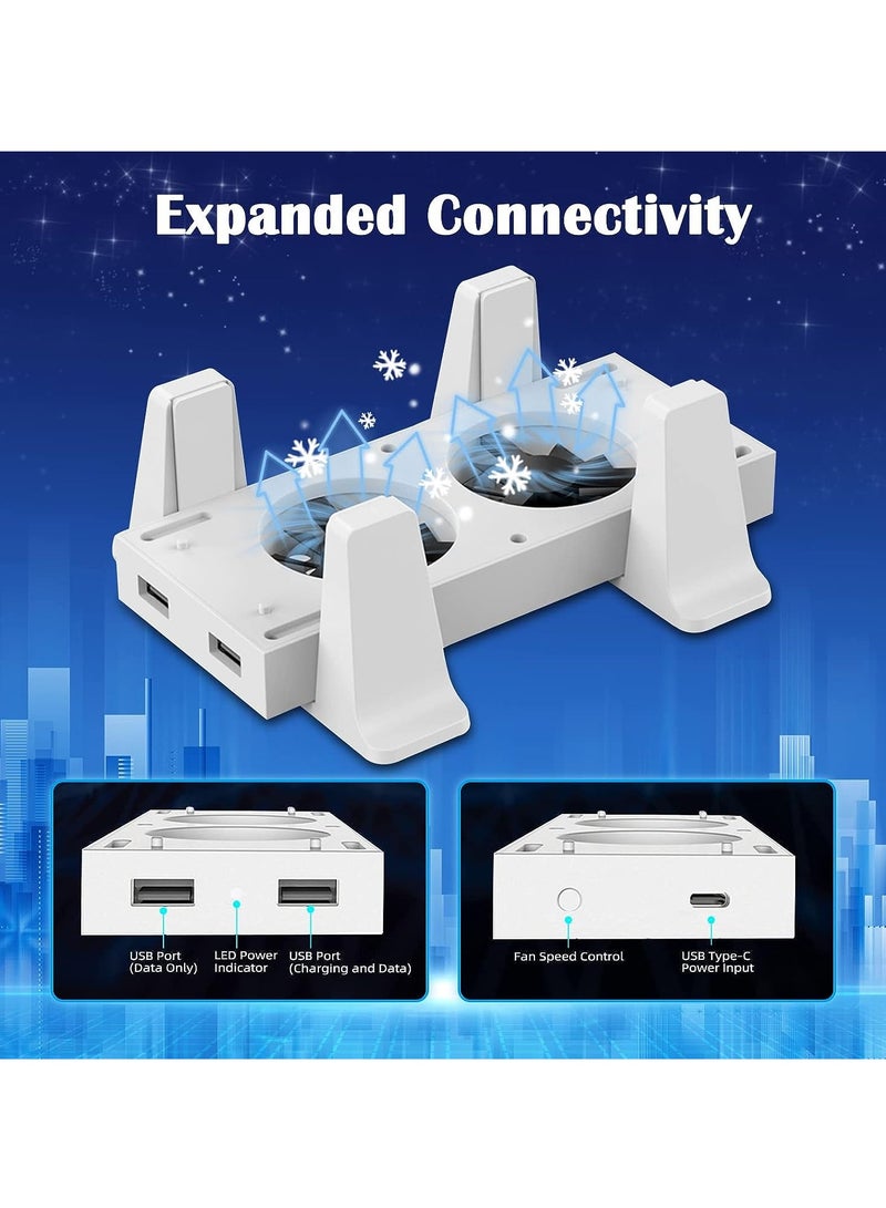 Cooling Fan Tower Stand for Xbox Series S Console, 3 Levels Adjustable Fan Speed, with Type-C Power In, USB Charging and Data Transfer Ports - Image 4
