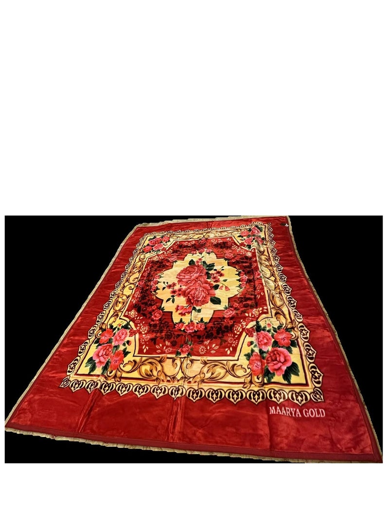 MAARYA GOLD 2 PLY SUPER SOFT EMBOSSED BLANKET - Image 1