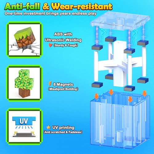 Gooidea 200 Magnetic Blocks Magnetic Building Blocks Mine Magnet World Building Crafts Sensory Toys Learning Game for Kids Ages 35 57 812 Year Old Garden Wonderland Playset - Image 5