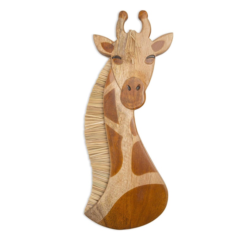 Crane Baby Handmade Wooden Safari Wall Decor Wood Animal Wall Art for Nursery and Gender Neutral Safari Room Decor Giraffe 21 x 8