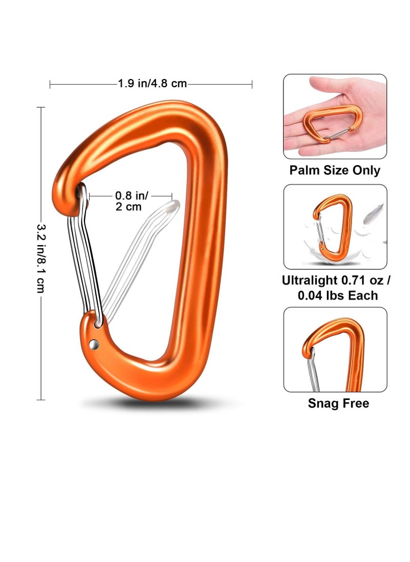 Excefore - Carabiner Clips, 4 Pack, 12KN (2697 lbs) Heavy Duty Caribeaners for Camping, Hiking, Outdoor and Gym etc, Small Carabiners for Dog Leash and Harness, Black and Orange - Image 1