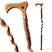 Brazos Rustic Wood Walking Cane Twisted Sassafras Traditional Style Handle for Men Women Made in the USA 37 - Image 1