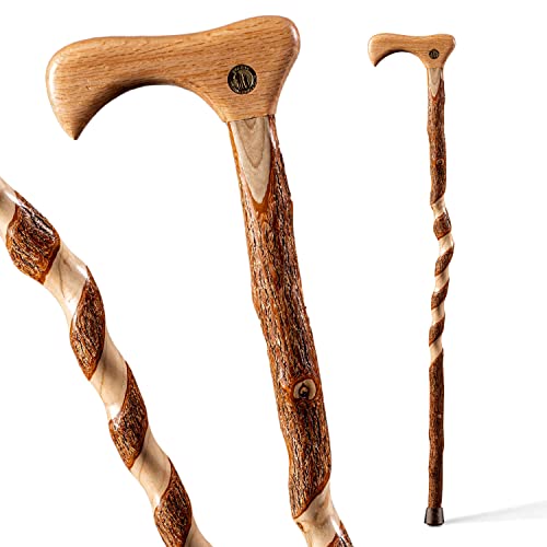 Brazos Rustic Wood Walking Cane Twisted Sassafras Traditional Style Handle for Men Women Made in the USA 37 - Image 2