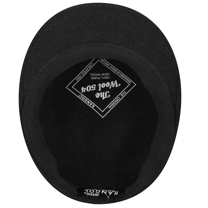 Kangol USA Wool 504 Flat Cap for Men and Women, Small, Black - Image 5