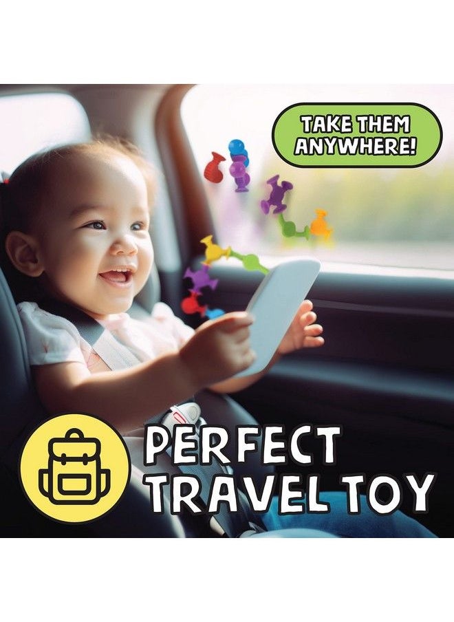 BUNMO - Textured Suction Bath Toys 10Pcs ; Connect Build Create ; No Mold Bath Toy ; Hours Of Fun & Creativity ; Stimulating & Addictive Sensory Suction Toy ; No Hole Bath Toy ; Mold Free Bath Toys - Image 1