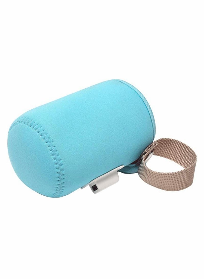 حقيبة تسخين زجاجة الحليب المحمولة للسفر تحافظ على الحليب دافئًا أثناء التنقل مثالية للسيارة والتسوق خفيفة الوزن بغطاء أزرق - Image 1