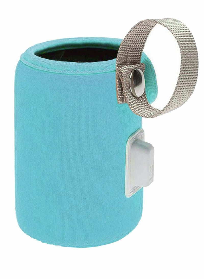 حقيبة تسخين زجاجة الحليب المحمولة للسفر تحافظ على الحليب دافئًا أثناء التنقل مثالية للسيارة والتسوق خفيفة الوزن بغطاء أزرق - Image 4
