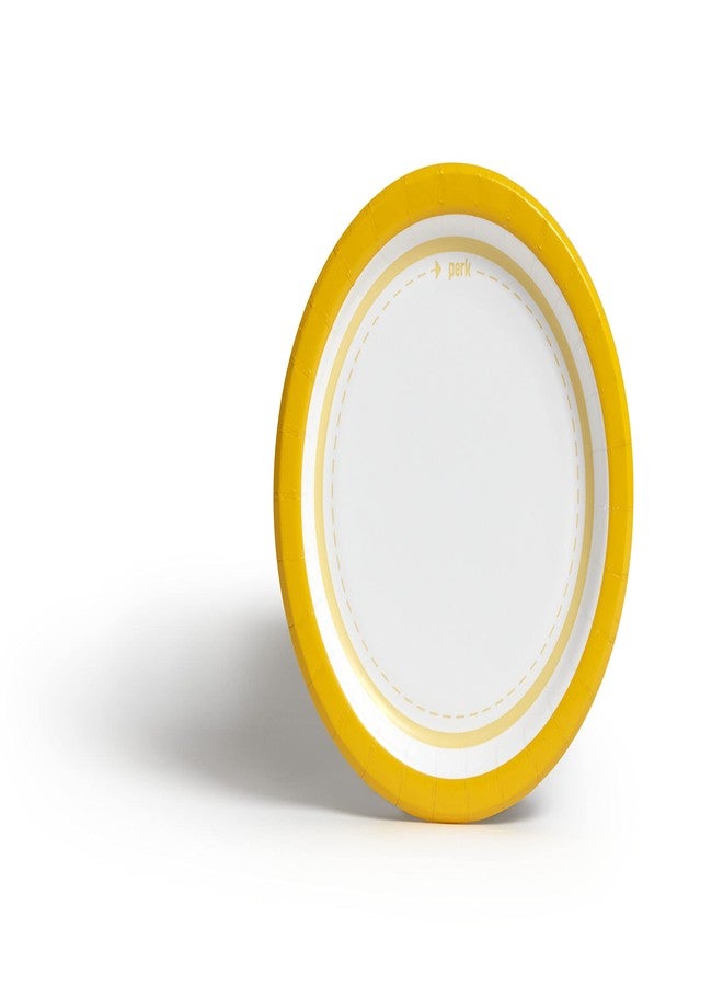 Perk Staples PK54328 Paper Plates, 6, Yellow/White, 125/Pack - Image 2