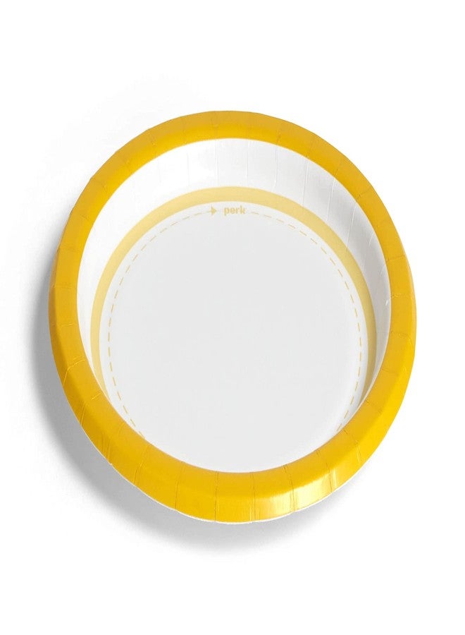 Perk Staples PK54328 Paper Plates, 6, Yellow/White, 125/Pack - Image 3