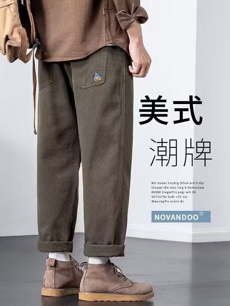 Mens Casual Straight Leg Pants GZ02 Blue  - Image 5
