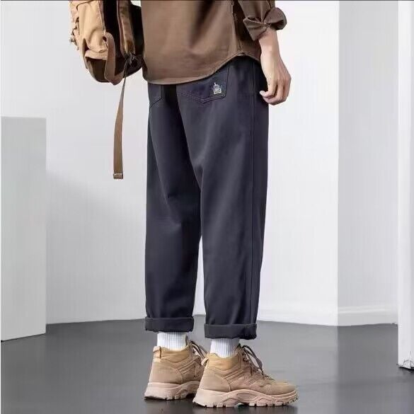 Mens Casual Straight Leg Pants GZ02 Blue  - Image 1