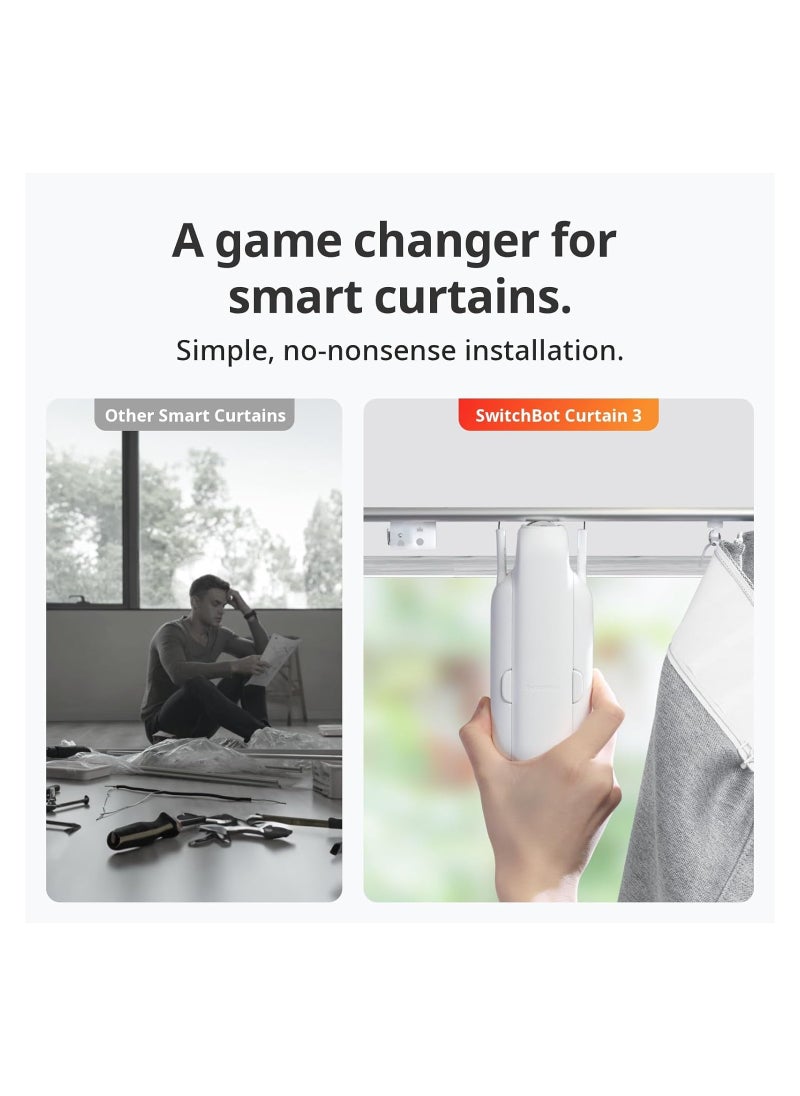 SwitchBot - U Rail 3 Smart Automatic Curtain Opener Bluetooth Remote Control with App Timer, Upgraded Performance Motor - Image 1