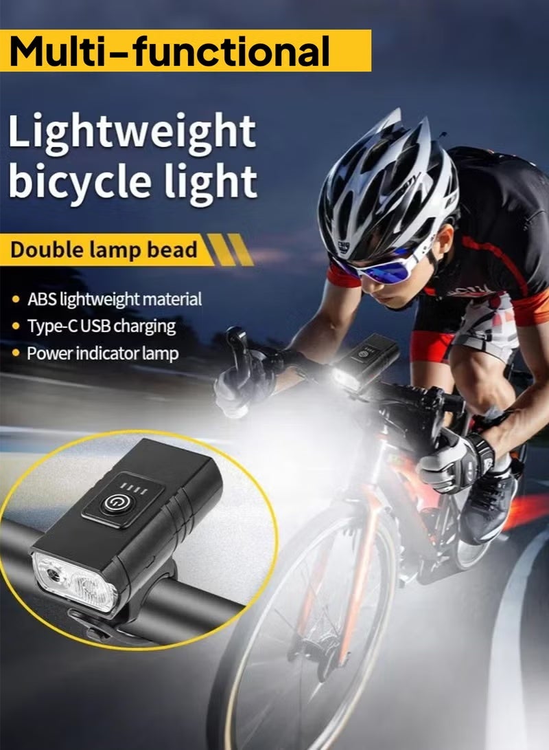 Neyecam Riding Bike Light 6-Mode Dual XPE LED Headlight, 200m Long Range + 120° Floodlight, USB-C Fast Charge, 58g Ultra-Light, IPX4 Waterproof, Tool-Free Mount for Cycling, Hiking & Emergency Use - Image 1