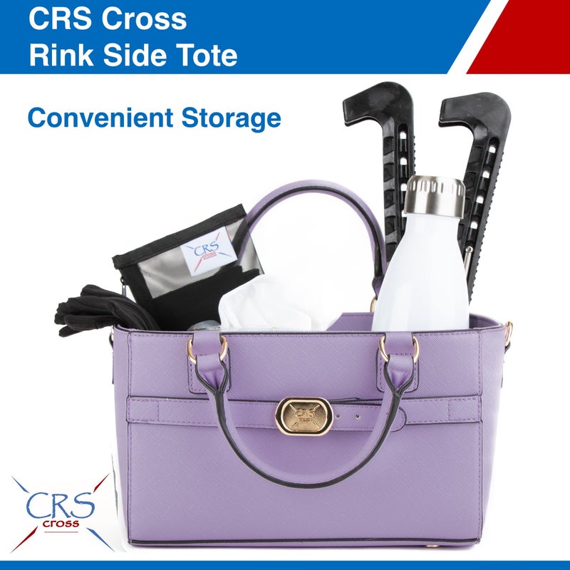 CRS Cross CRS Cross Rink Side Tote. Ice Skating Accessory Bag for Figure Skating, Roller and Inline Skaters, Ballet, Dance and Cheer. Organizes Guards, Water Bottle, Tissues, Phone. (Purple Lavender Tote)  - Image 2