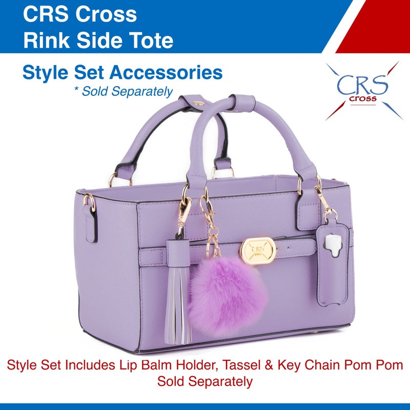 CRS Cross CRS Cross Rink Side Tote. Ice Skating Accessory Bag for Figure Skating, Roller and Inline Skaters, Ballet, Dance and Cheer. Organizes Guards, Water Bottle, Tissues, Phone. (Purple Lavender Tote)  - Image 5