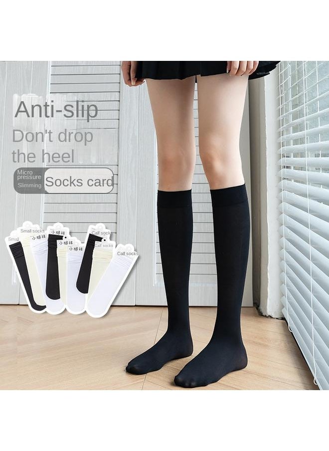 Bluejw - Socks Women Japanese JK Velvet Calf Socks For Four Seasons Universal Thin Stockings Black And White Solid Color Silk Stockings Compression Socks - Image 1