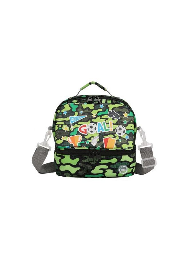 CUBS Cubs Hard-Top Football Green Camo Multicolor Lunch Bag