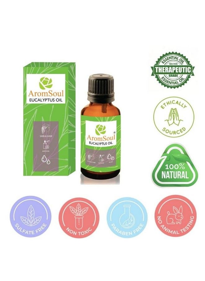 Aromsoul Pure Eucalyptus & Lavender Essential Oil 15 Ml Each ; Combo Pack Of 2 Oils For Hair Skin Face ; Therapeutic & Aromatherapy Grade ;  - Image 3