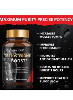 BIYODE Boost Testosterone Booster And Energy Supplement For Men, Boost Energy, Increase Stamina, Enhance Vitality And Performance 60 Capsules  - Image 2