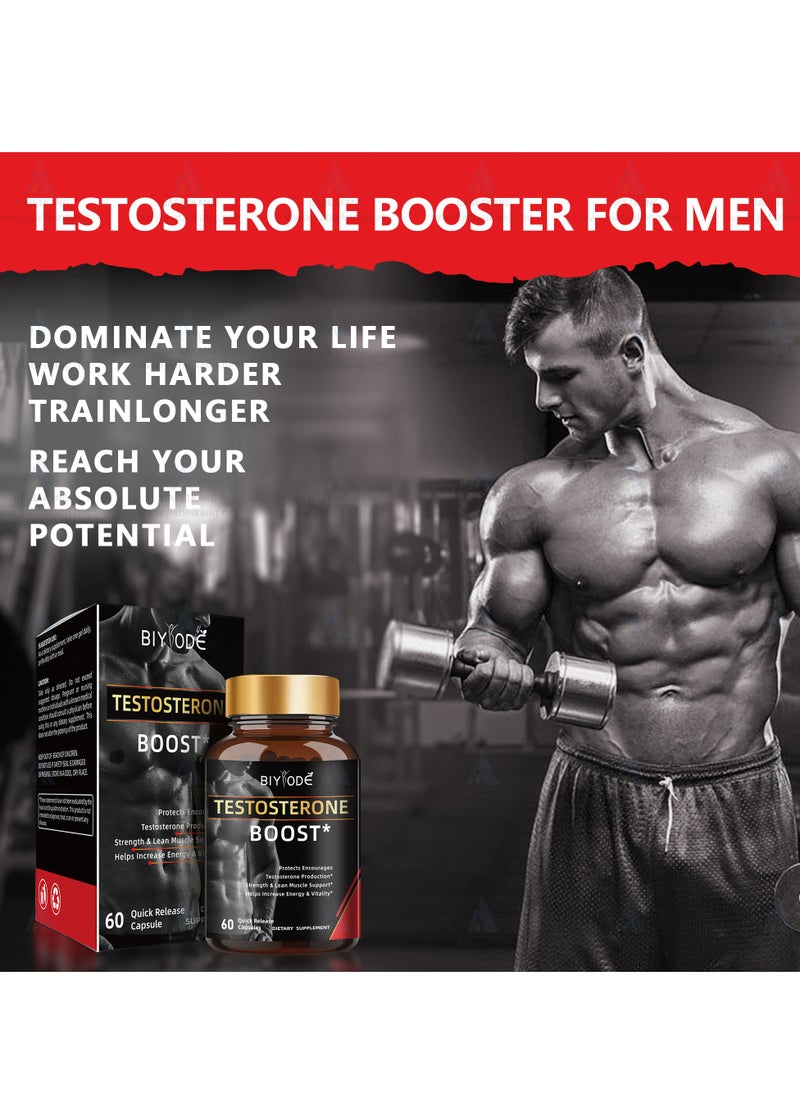 BIYODE Boost Testosterone Booster And Energy Supplement For Men, Boost Energy, Increase Stamina, Enhance Vitality And Performance 60 Capsules  - Image 3