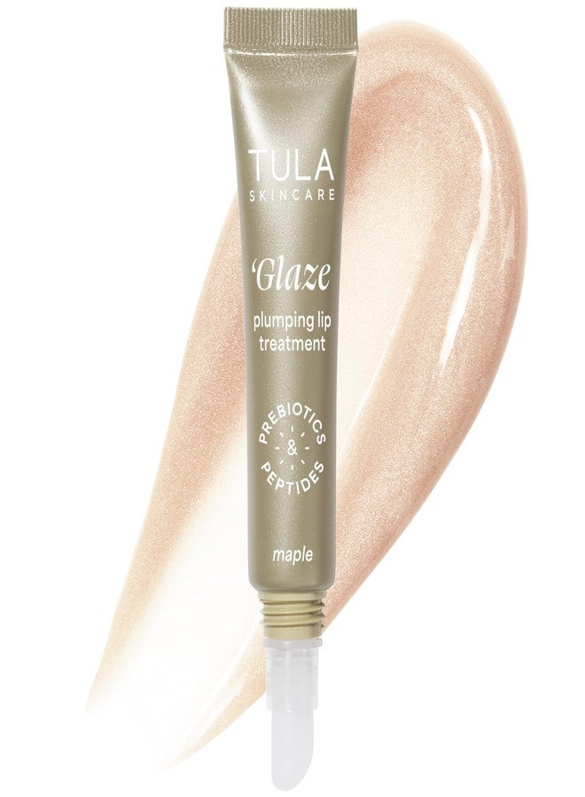 TULA Skin Care Glaze Plumping Lip Treatment, Shade Maple - Hydrating & Glossy Lip Balm with Hyaluronic Acid & Peptides, 0.28 oz. - Image 1