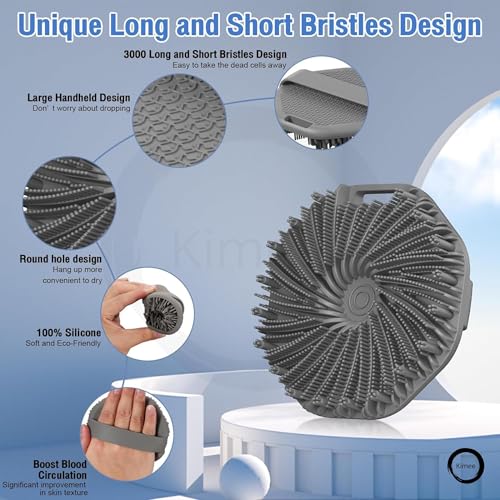 KIMEE Premium Silicone Body Scrubber - 2-in-1 Exfoliating Bath Brush for Deep Cleaning & Skin Massage - Hygienic, Long-Lasting & Easy-to-Hold Shower Brush for Men, Women & Kids (Pack of 1) - Image 2