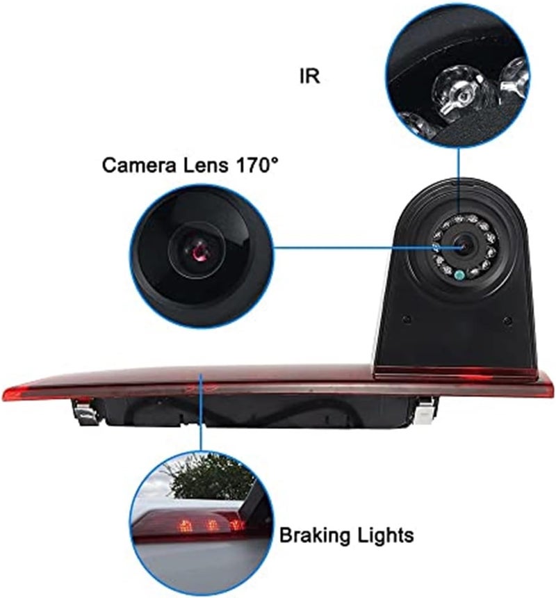 Vuzmode HD 720P 3rd Brake Light Camera with Monitor for Ford Transit - Image 2