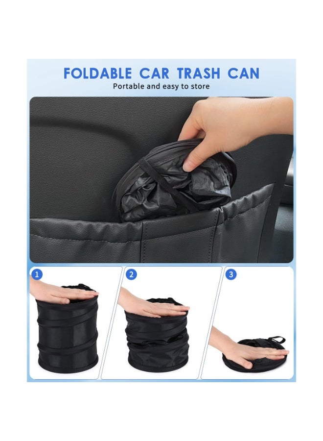 DIOTTI 2PCS Car Trash Can Foldable Hanging Garbage Bin Collapsible Car Organizer Reusable Easy Clean for SUV Truck RV Boat (16*16*20 CM) - Image 3